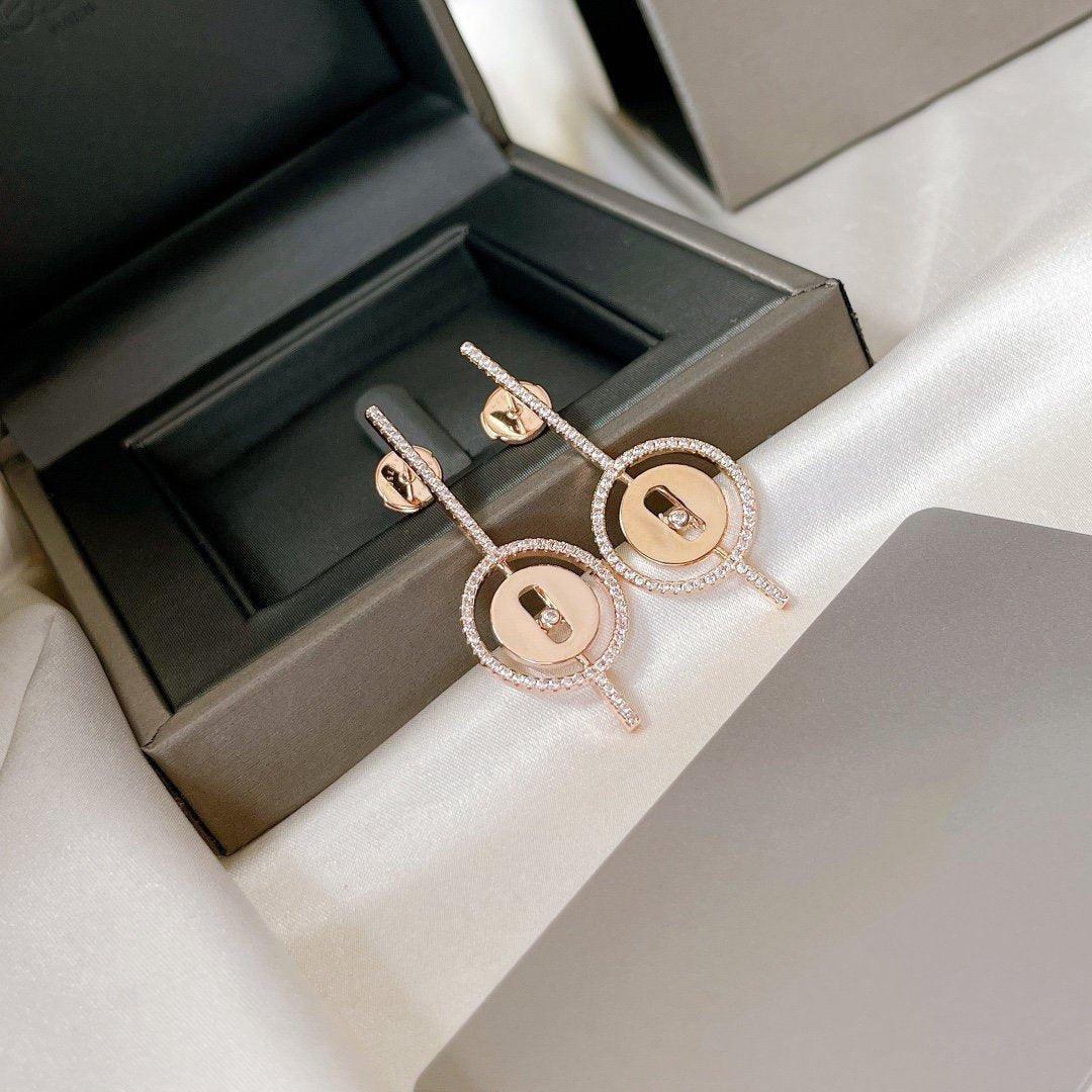 [Imperial] MOVE ARROW PINK GOLD DIAMOND EARRINGS