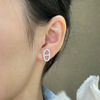 ¡®Lumi¡¯HM FULL DIAMOND PIG NOSE STUD EARRINGS