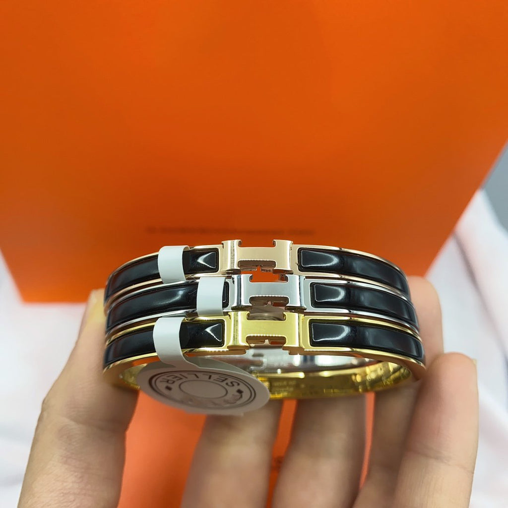 ¡®Lumi¡¯CLASSIC HM CLIC BLACK 8MM ENAMEL BRACELET