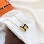 ¡®Lumi¡¯HM CLIC BLACK ENAMEL GOLD NECKLACE