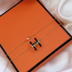 ¡®Lumi¡¯HM CLIC BLACK ENAMEL GOLD NECKLACE
