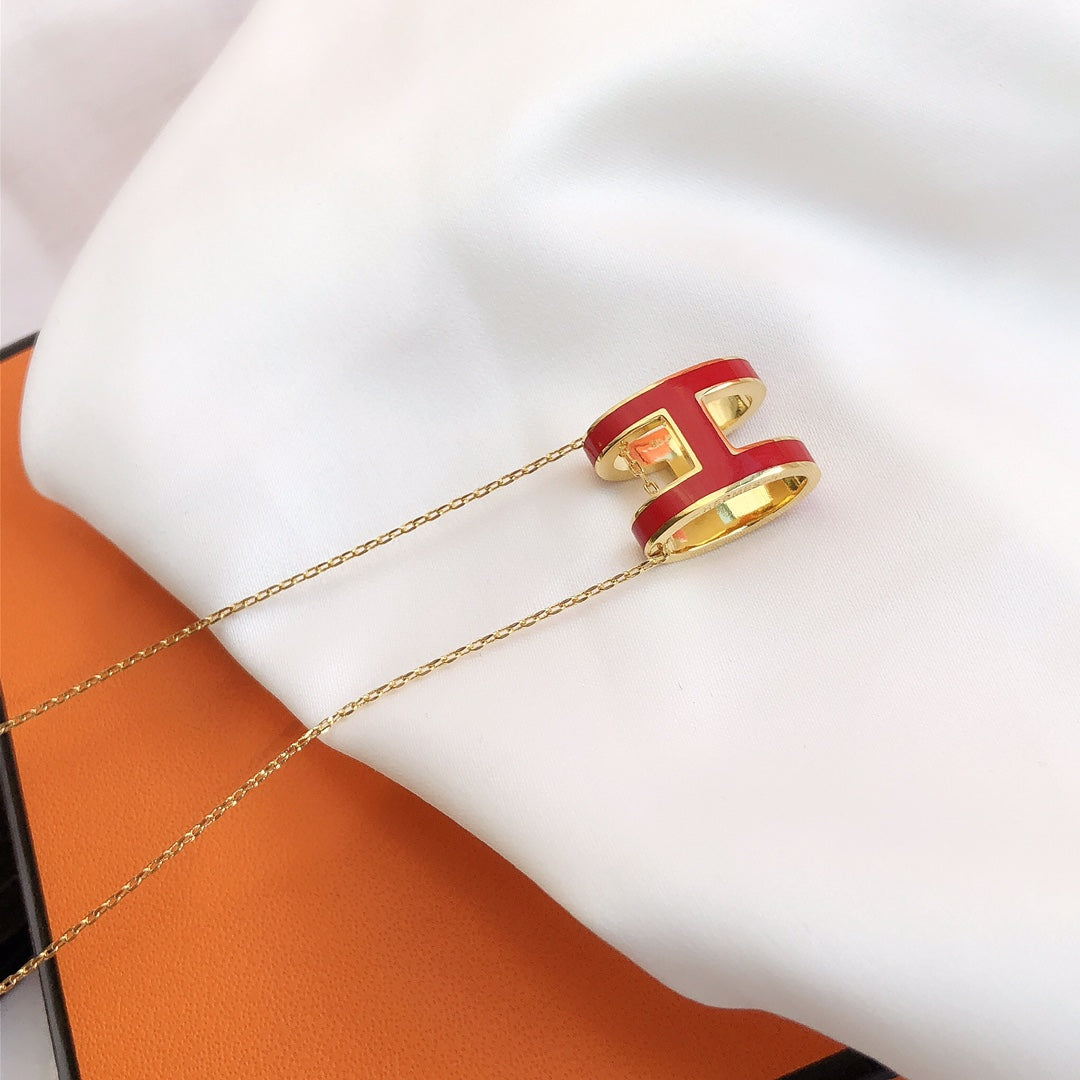 ¡®Lumi¡¯HM CLIC RED ENAMEL GOLD NECKLACE