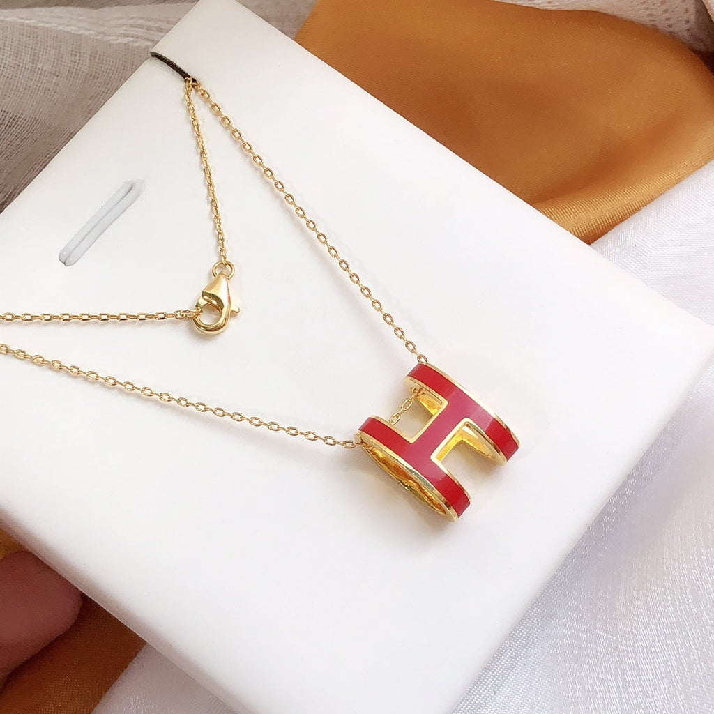 ¡®Lumi¡¯HM CLIC RED ENAMEL GOLD NECKLACE