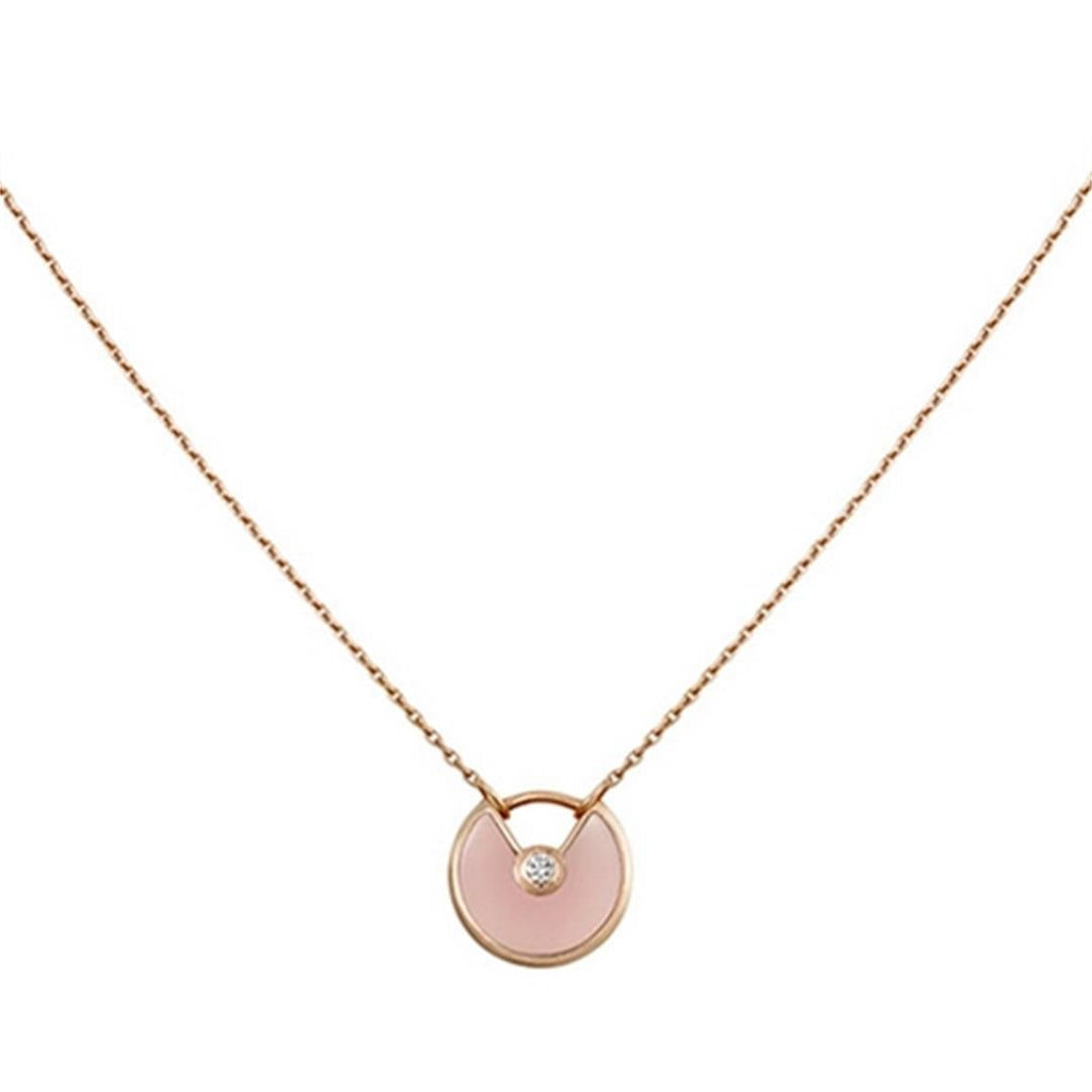 ¡®Lumi¡¯AMULETTE ROSE GOLD PINK MOP NECKLACE