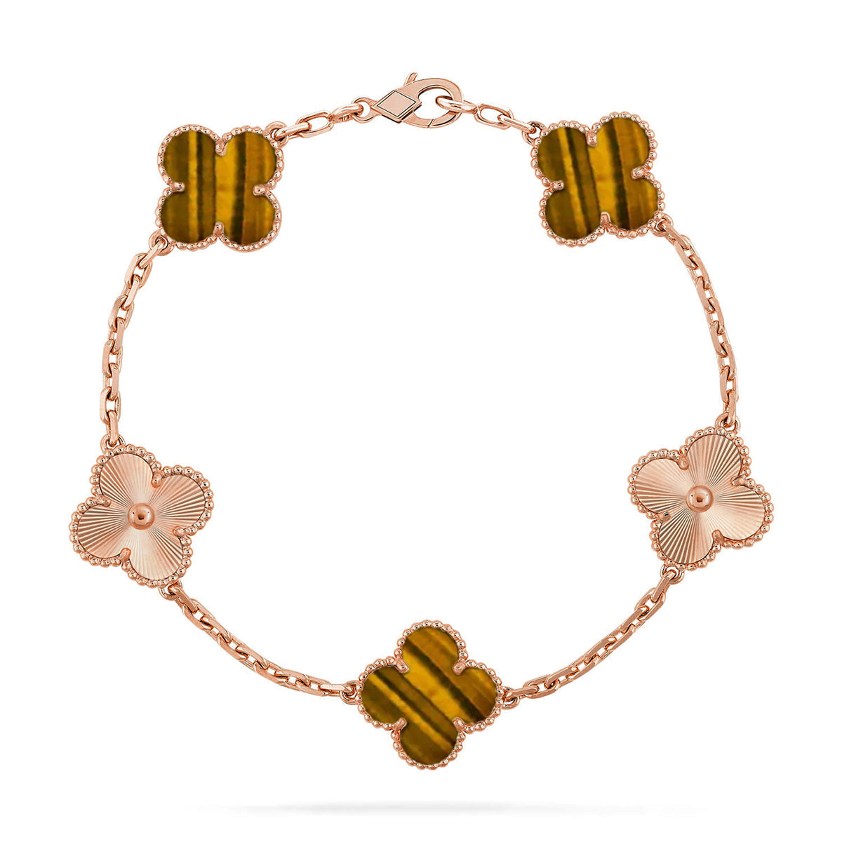 [Lumi]New  CLOVER 5 MOTIFS TIGER EYE BRACELET COLLECTION