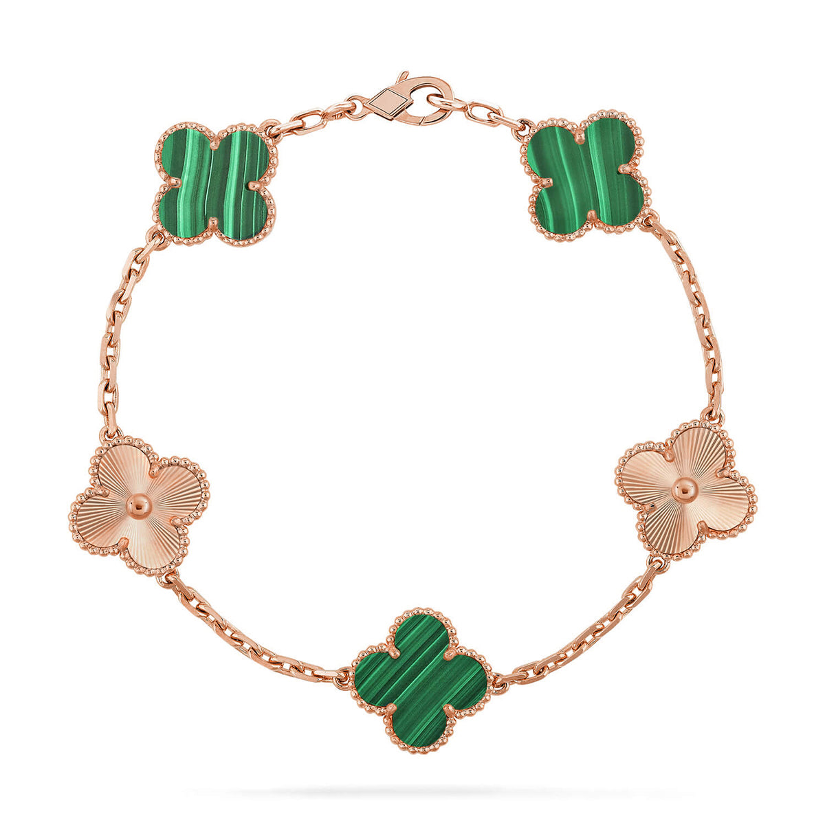 [Lumi jewelry] CLOVER 5 MOTIF MALACHITE BRACELET COLLECTION