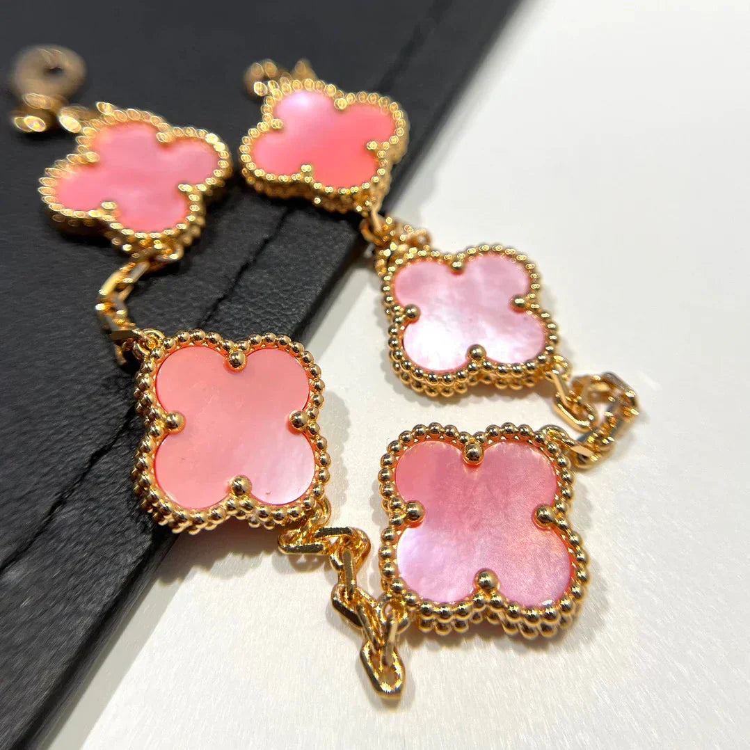 [Lumi]New  CLOVER 5 MOTIFS  PINK MOP BRACELET COLLECTION
