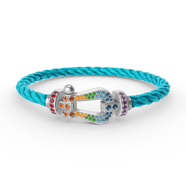 ¡®Lumi¡¯FORC LARGE HORSESHOE  COLORED DIAMOND BRACELET SILVER