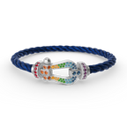 ¡®Lumi¡¯FORC LARGE HORSESHOE  COLORED DIAMOND BRACELET SILVER