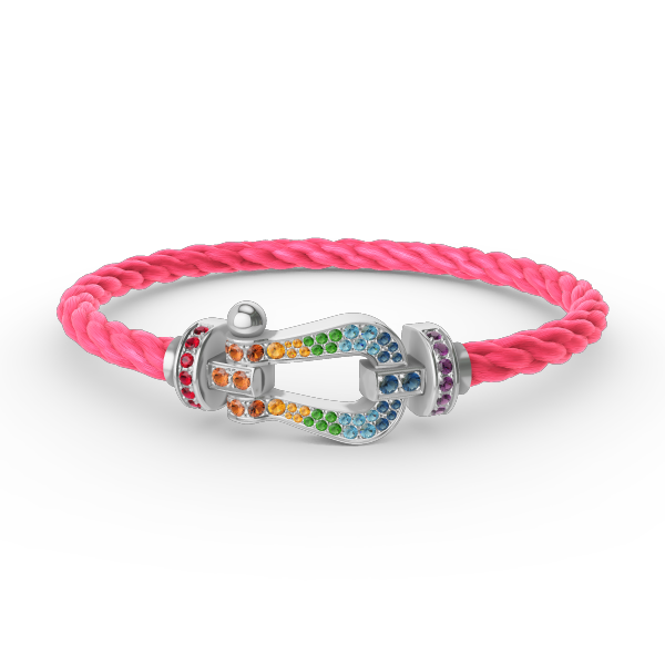 ¡®Lumi¡¯FORC LARGE HORSESHOE  COLORED DIAMOND BRACELET SILVER