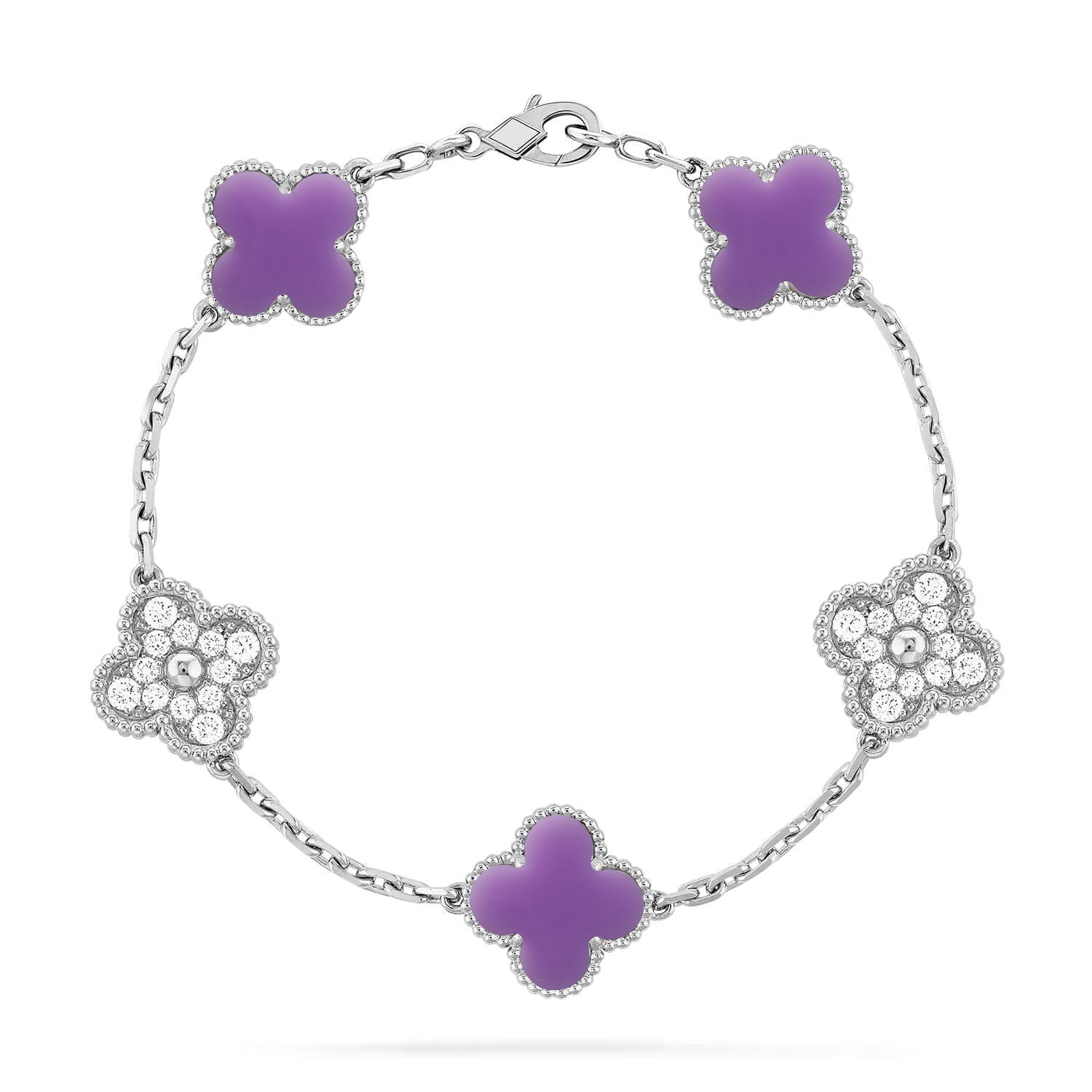 [Lumi jewelry]CLOVER 5 MOTIF LIGHT PURPLE BRACELET COLLECTION