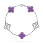 [Lumi jewelry]CLOVER 5 MOTIF LIGHT PURPLE BRACELET COLLECTION