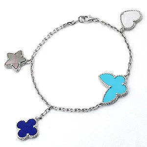 ¡®Lumi¡¯LUCKY SPRING SILVER BRACELET 4 MOTIF