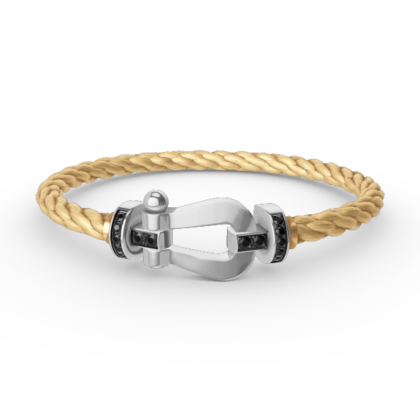 ¡®Lumi¡¯FORCE LARGE HORSESHOE BLACK DIAMOND BRACELET SILVER