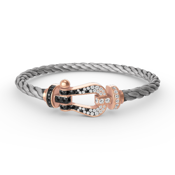 ¡®Lumi¡¯FORCE LARGE HORSESHOE BLACK WHITE DIAMOND BRACELET ROSE GOLD