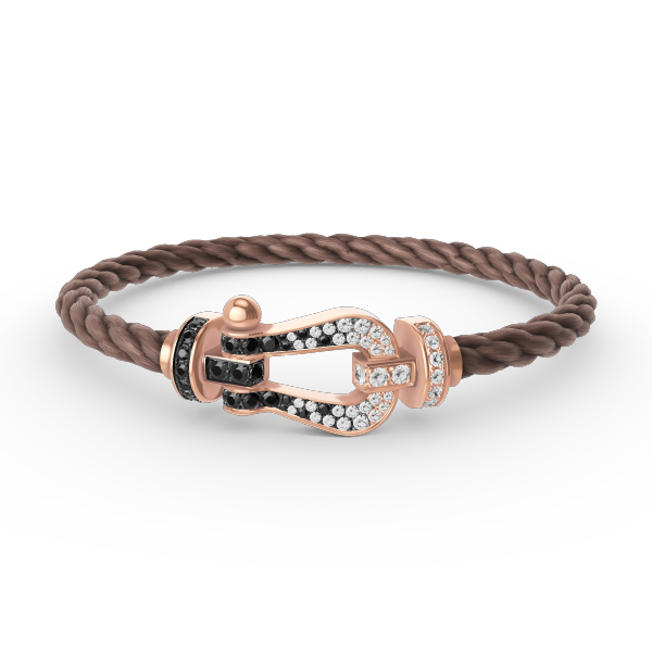 ¡®Lumi¡¯FORCE LARGE HORSESHOE BLACK WHITE DIAMOND BRACELET ROSE GOLD