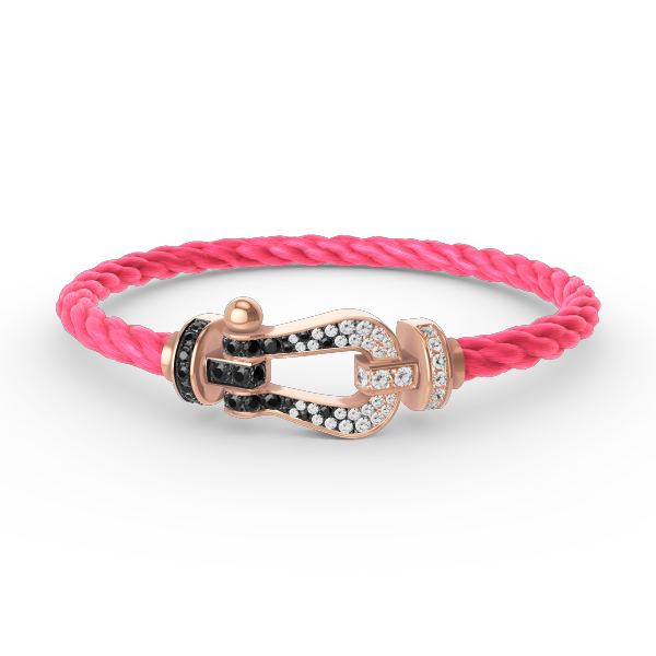 ¡®Lumi¡¯FORCE LARGE HORSESHOE BLACK WHITE DIAMOND BRACELET ROSE GOLD