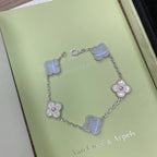 [Lumi]New  CLOVER 5 MOTIF PURPLE CHALCEDONY BRACELET COLLECTION