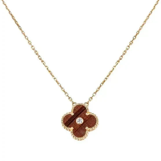 ¡®Lumi¡¯CLOVER 15MM DIAMOND AND YELLOW TIGER'S EYE AGATE necklace