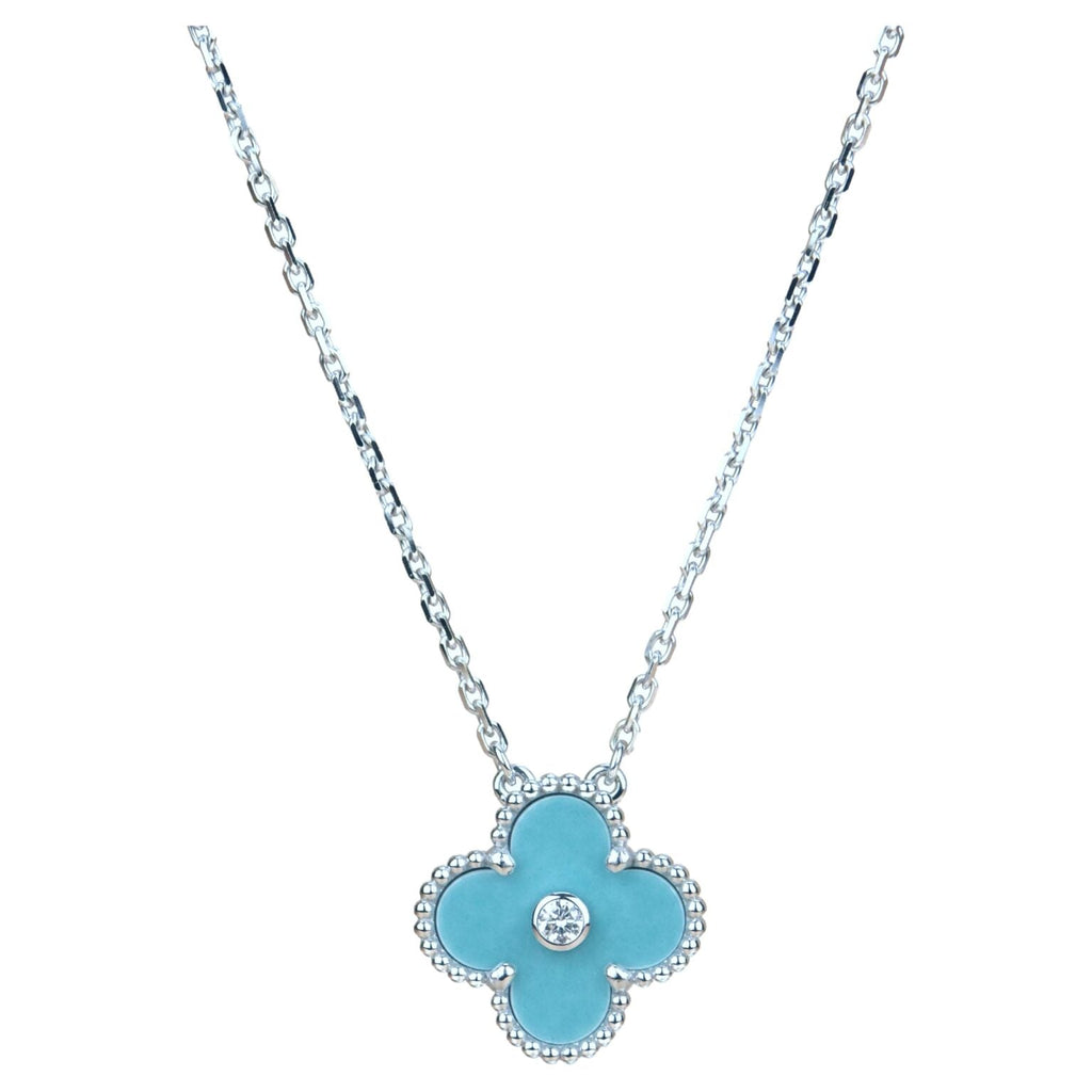 ¡®Lumi¡¯CLOVER 15MM DIAMOND SVRES PORCELAIN  NECKLACE SILVER