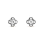 ¡®Lumi¡¯CLOVER 1 MOTIFS DIAMOND STUD EARRINGS SILVER