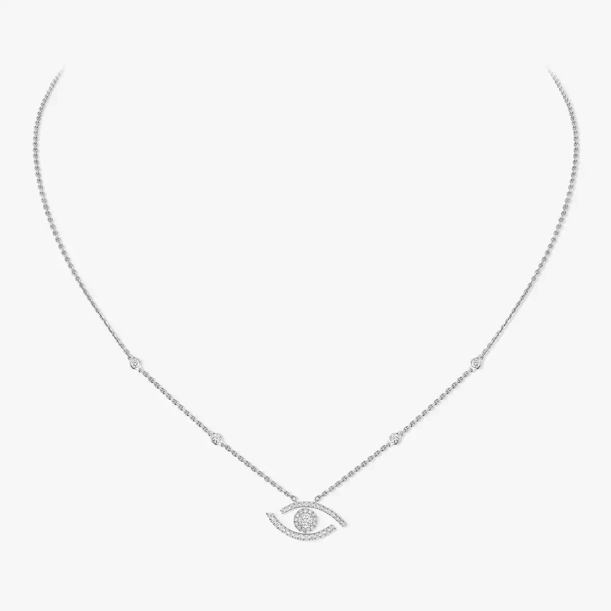 [Imperial Jewelrys]Pave_ Diamond Necklace Lucky Eye