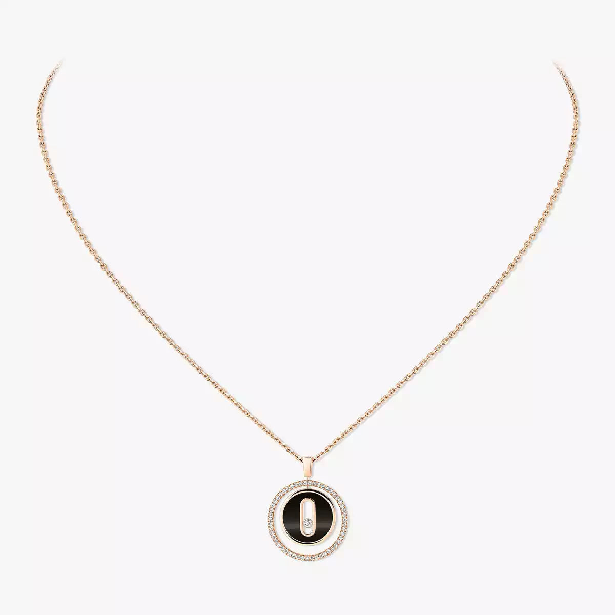 [Imperial Jewelrys]Lucky Move Diamond Necklace in Rose Gold and White Mother-of-Pearl