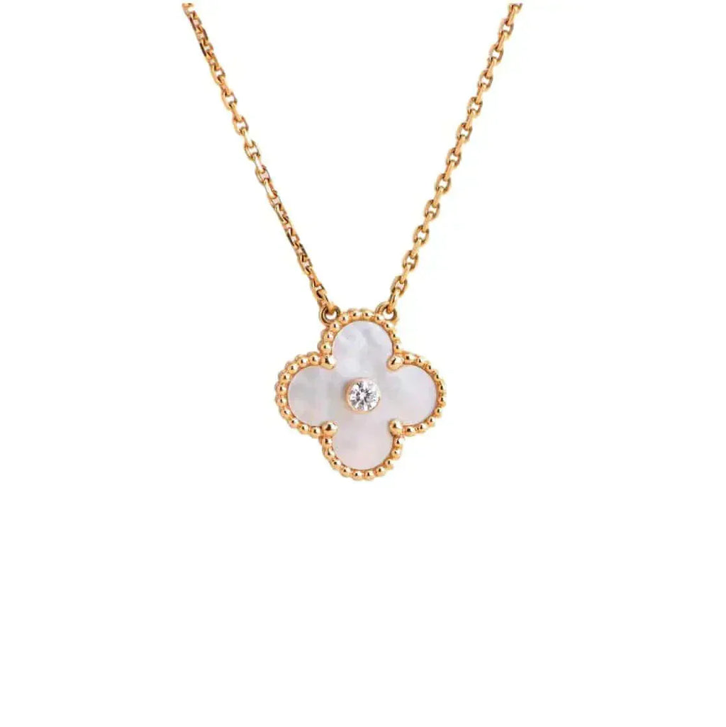 ¡®Lumi¡¯CLOVER 15MM DIAMOND WHITE FRITILLARIA NECKLACE