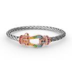 ¡®Lumi¡¯FORCE LARGE HORSESHOE  COLORED DIAMOND BRACELET ROSE GOLD