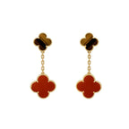 ¡®Lumi¡¯CLOVER  2 MOTIF  TIGER EYE CARNELIAN EARRINGS