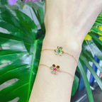 ¡®Lumi¡¯FRIVOLE GOLD FLOWER PINK MALACHITE BRACELET
