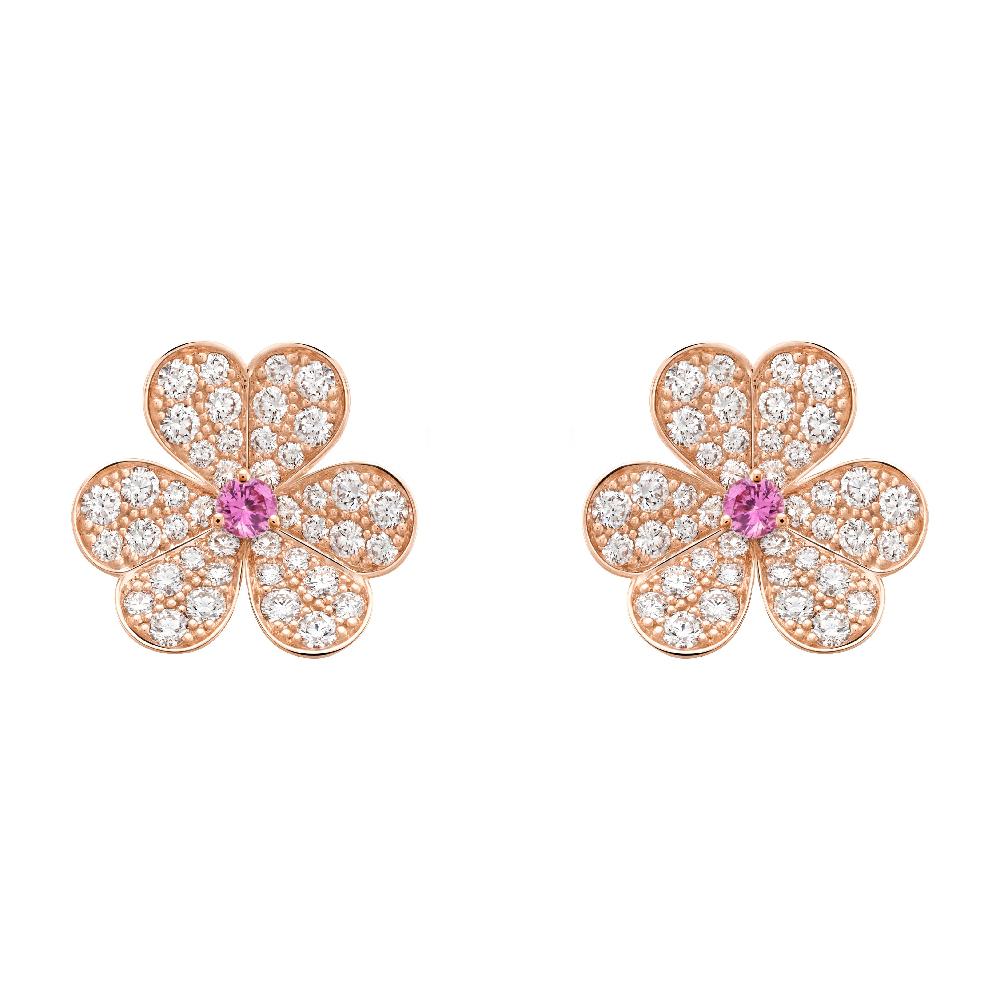 ¡®Lumi¡¯FRIVOLE PINK GOLD FLOWER DIAMOND EARRINGS