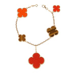¡®Lumi¡¯CLOVER BRACELET 5 MOTIFS CARNELIAN TIGER EYE