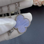 ¡®Lumi¡¯CLOVER SILVER CHALCEDONY BIG CLOVER NECKLACE