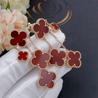 ¡®Lumi¡¯CLOVER EARRINGS CARNELIAN 4 MOTIFS PINK GOLD