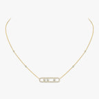 [Imperial]  Move Pave_ Rose Gold Diamond Necklace