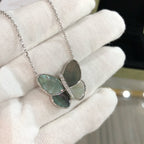 ¡®Lumi¡¯LARGE BUTTERFLY SILVER PENDANT DIAMOND NECKLACE