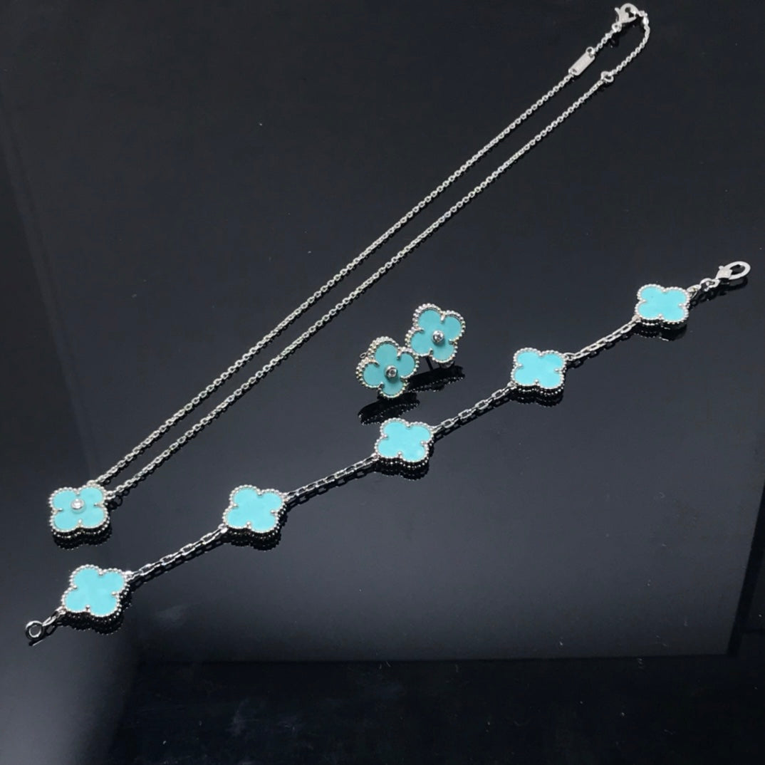 ¡®Lumi¡¯CLOVER 1 DIAMOND BLUE SKY SILVER EARRINGS