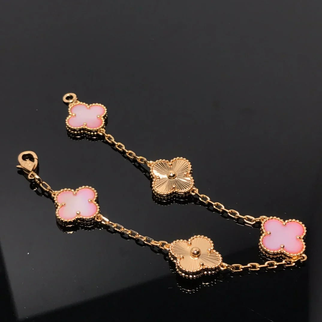[Lumi jewelry] CLOVER 5 MOTIFS  PINK MOP BRACELET COLLECTION
