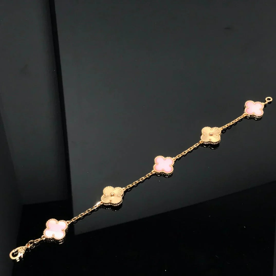[Lumi]New  CLOVER 5 MOTIFS  PINK MOP BRACELET COLLECTION