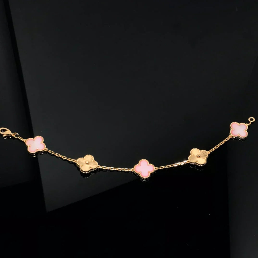 [Lumi]New  CLOVER 5 MOTIFS  PINK MOP BRACELET COLLECTION