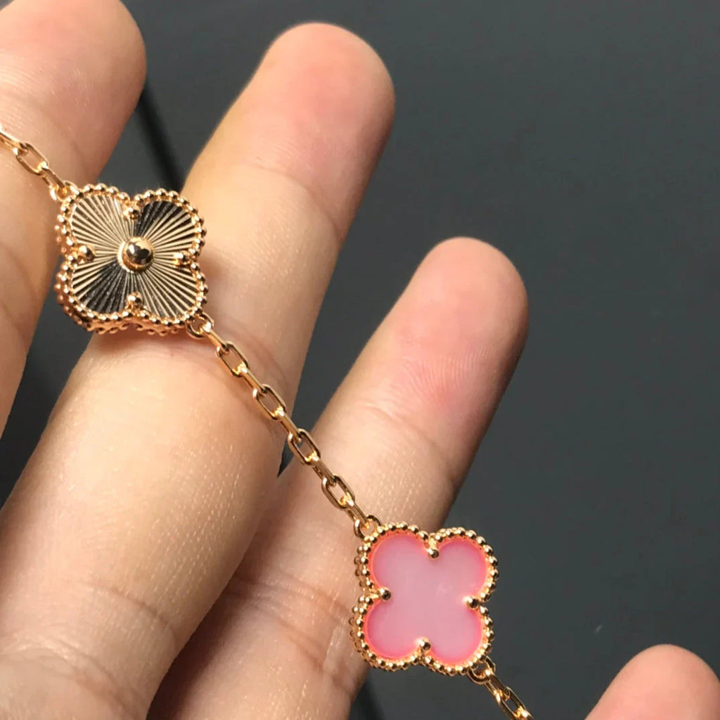[Lumi]New  CLOVER 5 MOTIFS  PINK MOP BRACELET COLLECTION