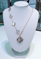 ¡®Lumi¡¯COMBINED BRACELET 5 MOTIFS AND NECKLACE DARK MOP ROSE GOLD