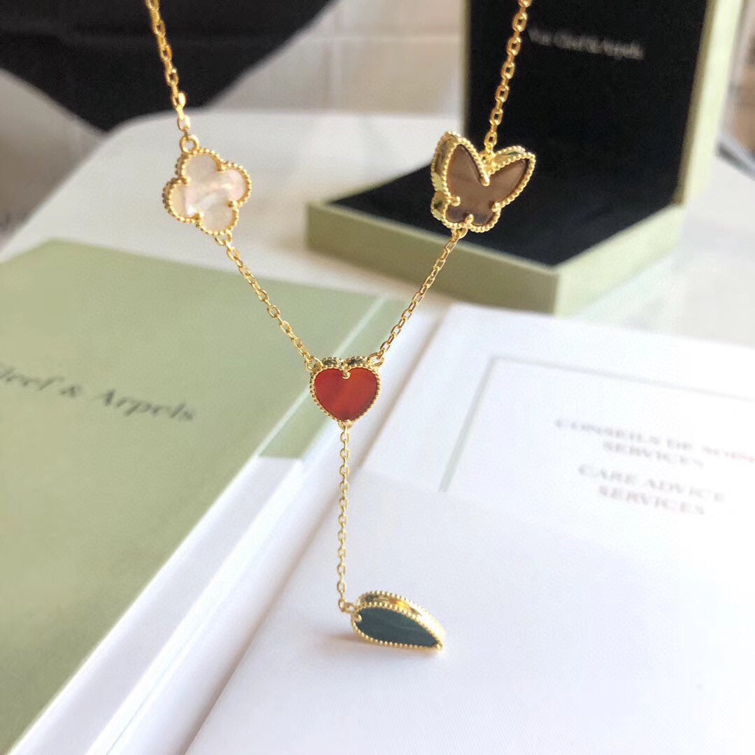 ¡®Lumi¡¯LUCKY SPRING 4 MOTIFS ROSE GOLD NECKLACE