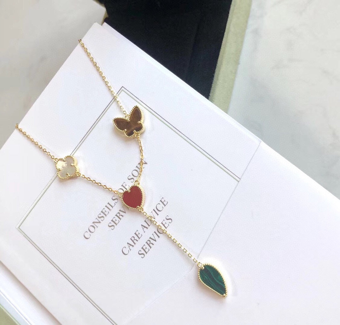 ¡®Lumi¡¯LUCKY SPRING 4 MOTIFS ROSE GOLD NECKLACE