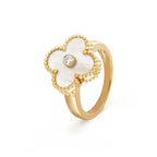 ¡®Lumi¡¯CLOVER PINK MOP RING GOLD DIAMOND